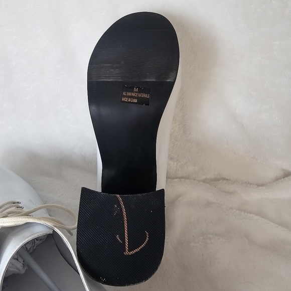 1031 Mens White 3" Heel Platform Lace Up Disco Pimp Shoes SIZE 11/12 - Picture 8 of 11